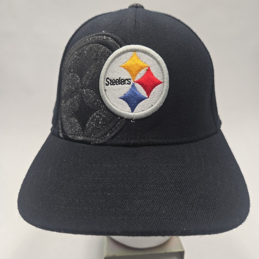 Pittsburgh Steelers NFL FlexFit Reebok Black Ball Cap L/XL Onfield
